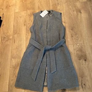 Stylish Zara sleeveless wool blend zippered tie  dress. Nwt, medium